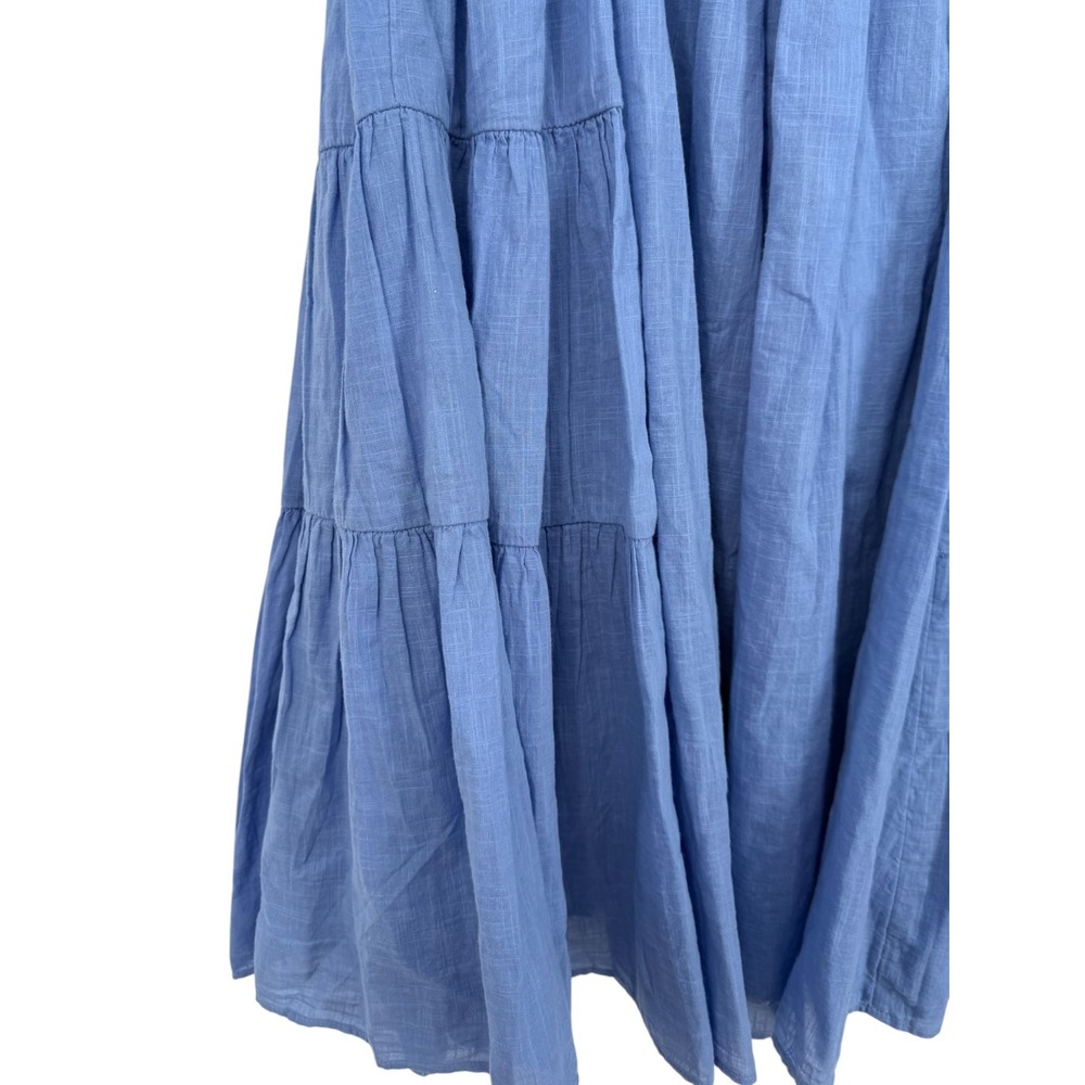 Free People Sandy Shores Tiered Babydoll Mini Dress Cornflower Blue Size Medium - Picture 10 of 13